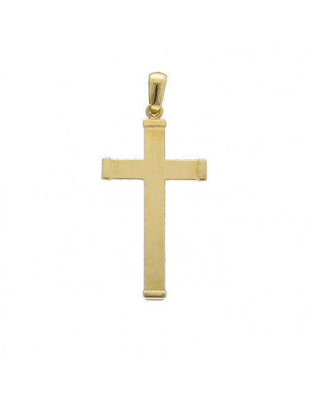 CRUZ EN ORO AMARILLO DE 9 QUILATES BRAZOS RECTOS MATE
