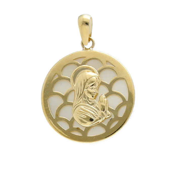 MEDALLA ORO AMARILLO 9 QUILATES VIRGEN NACAR CELOSIA