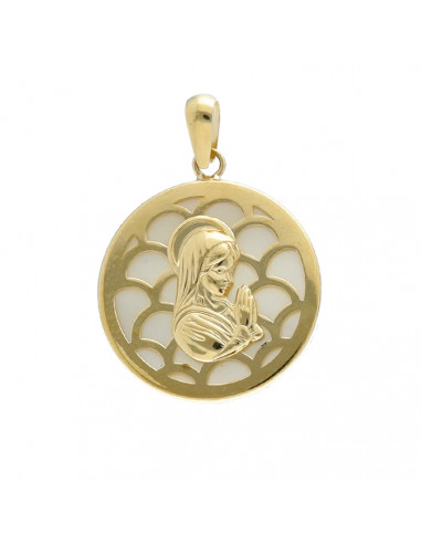 MEDALLA ORO AMARILLO 9 QUILATES VIRGEN NACAR CELOSIA