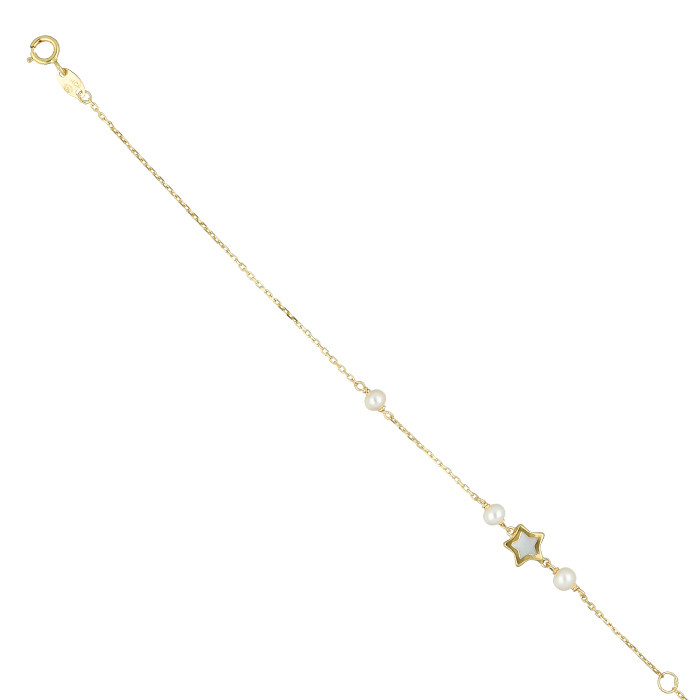 PULSERA EN ORO DE 18 QUILATES FORSA PERLAS ESTRELLA NACAR