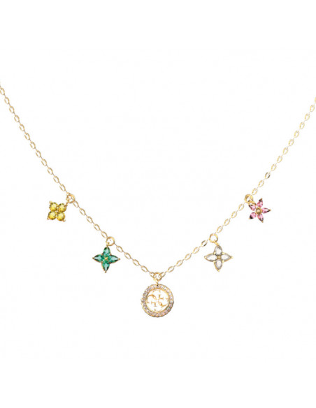 GARGANTILLA EN ACERO GUESS FLORES COLORES