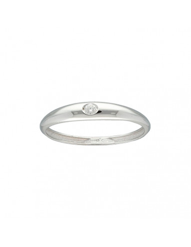 ANILLO EN ORO BLANCO CON DIAMANTE EMBUTIDO