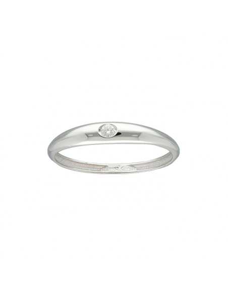 ANILLO EN ORO BLANCO CON DIAMANTE EMBUTIDO