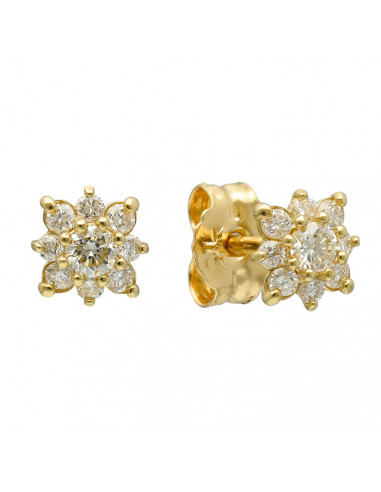 PENDIENTES CON DIAMANTES FORMA DE ROSETA
