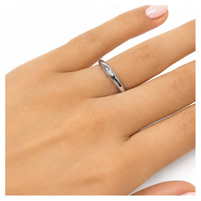 ANILLO EN ORO BLANCO CON DIAMANTE EMBUTIDO 2