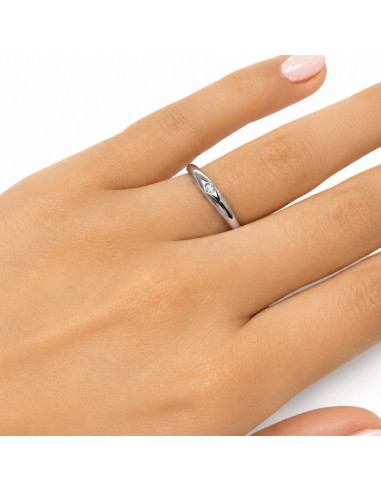 ANILLO EN ORO BLANCO CON DIAMANTE EMBUTIDO