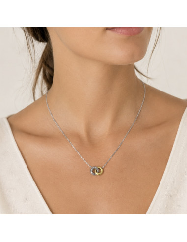 GARGANTILLA DE PLATA CON LUNAS BICOLORES