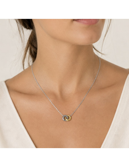 GARGANTILLA DE PLATA CON LUNAS BICOLORES