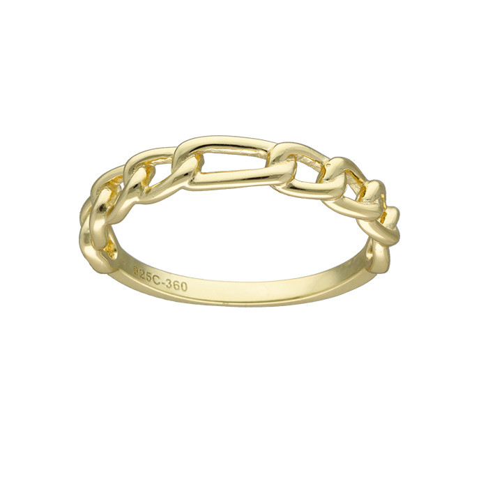 ANILLO EN PLATA DORADA FORMA DE CADENA