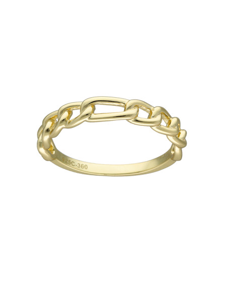 ANILLO EN PLATA DORADA FORMA DE CADENA