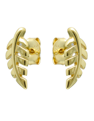 PENDIENTES EN PLATA DORADA CON FORMA DE HOJA