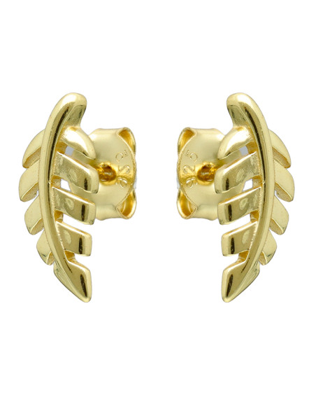 PENDIENTES EN PLATA DORADA CON FORMA DE HOJA