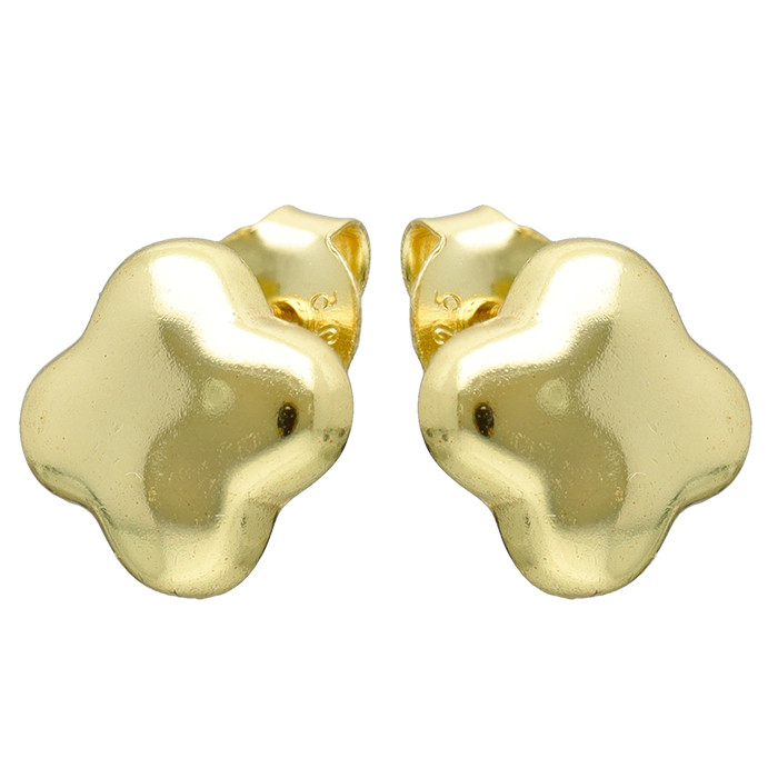 PENDIENTES EN PLATA DORADA CON FORMA DE FLOR