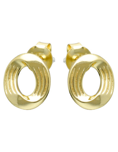PENDIENTES EN PLATA DORADA CON FORMA DE ARO OVAL