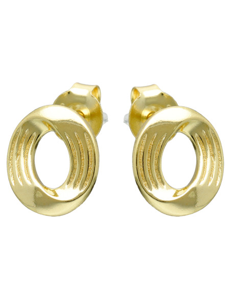 PENDIENTES EN PLATA DORADA CON FORMA DE ARO OVAL