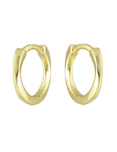PENDIENTES EN PLATA DORADA CON FORMA DE ARO CON ONDAS