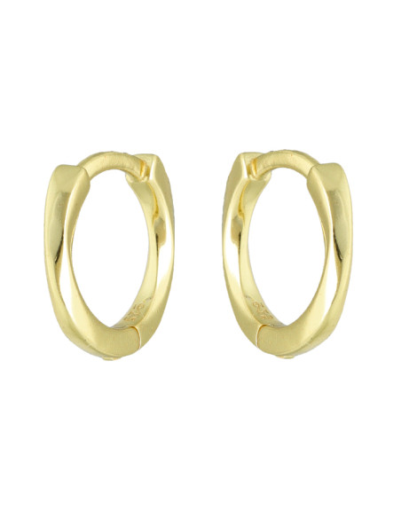 PENDIENTES EN PLATA DORADA CON FORMA DE ARO CON ONDAS