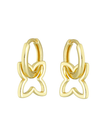 PENDIENTES EN PLATA DORADA CON FORMA DE FLOR CALADA