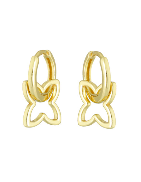 PENDIENTES EN PLATA DORADA CON FORMA DE FLOR CALADA