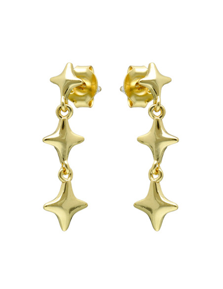 PENDIENTES EN PLATA LARGOS CON ESTRELLAS