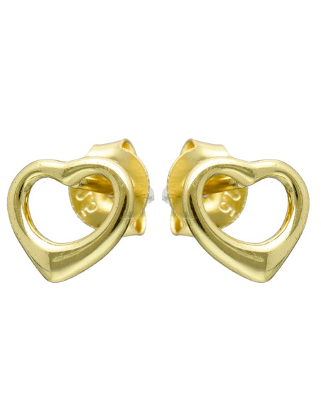 PENDIENTES EN PLATA CON CORAZONES CALADOS