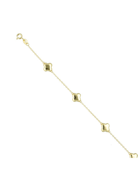 PULSERA EN PLATA DORADA CON FORMA DE FLORES