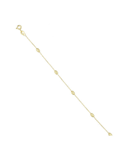 PULSERA EN PLATA DORADA CON FORMA DE OVALOS