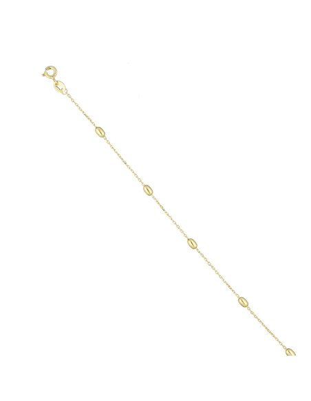 PULSERA EN PLATA DORADA CON FORMA DE OVALOS