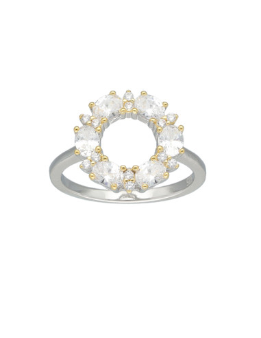 ANILLO EN PLATA CON CIRCONITAS REDONDO CALADO