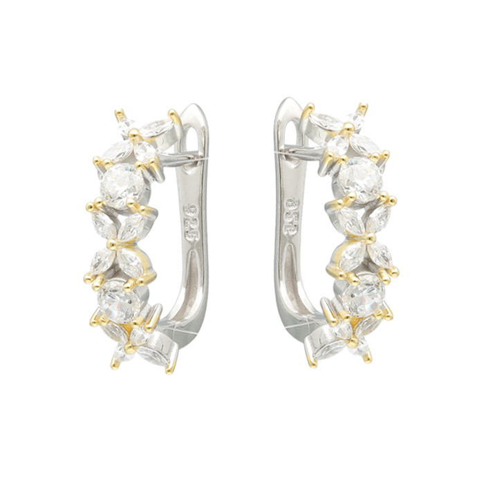 PENDIENTES EN PLATA CON CIRCONITAS LARGOS