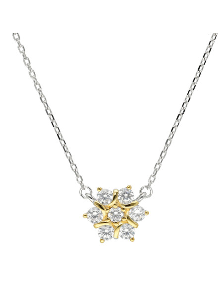 GARGANTILLA EN PLATA CON COLGANTE EN ROSETA FORMA FLOR