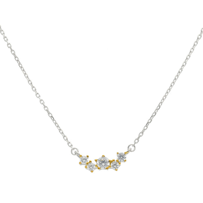 GARGANTILLA EN PLATA CON COLGANTE Y CIRCONITAS