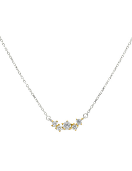 GARGANTILLA EN PLATA CON COLGANTE Y CIRCONITAS
