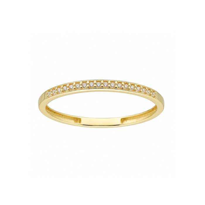 ANILLO DE ORO CON CIRCONITAS MONTADAS EN CARRIL