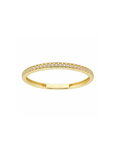 ANILLO DE ORO CON CIRCONITAS MONTADAS EN CARRIL