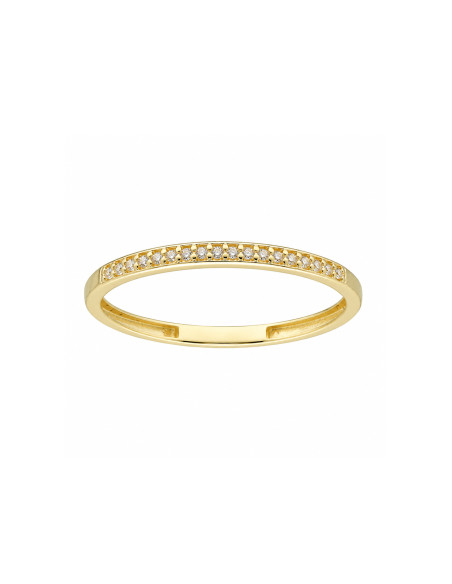 ANILLO DE ORO CON CIRCONITAS MONTADAS EN CARRIL
