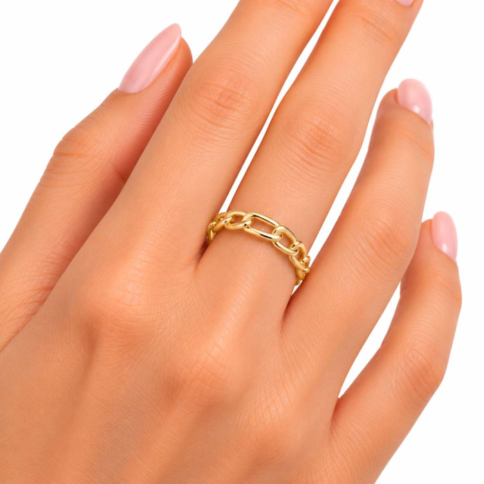 ANILLO EN PLATA DORADA FORMA DE CADENA 2