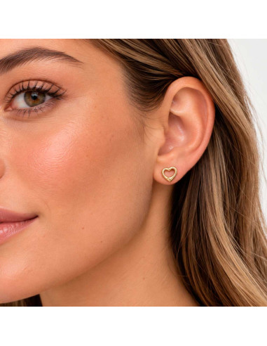 PENDIENTES EN PLATA CON CORAZONES CALADOS