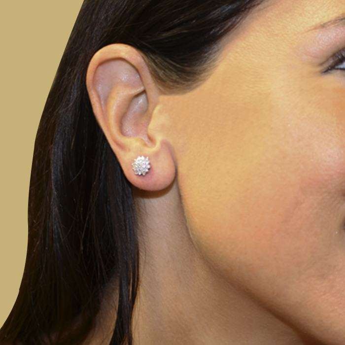 PENDIENTES EN ORO BLANCO Y DIAMANTES