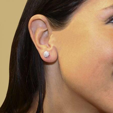 PENDIENTES EN ORO BLANCO Y DIAMANTES