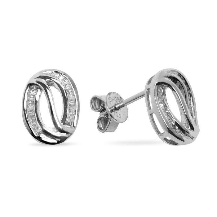 PENDIENTES EN ORO BLANCO Y DIAMANTES