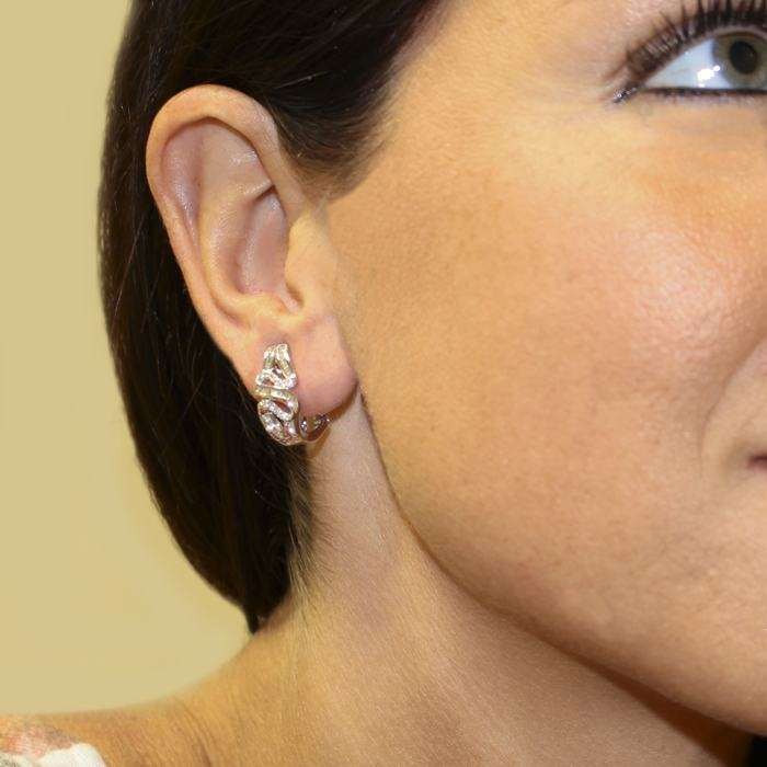 PENDIENTES EN ORO BLANCO Y DIAMANTES
