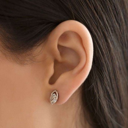 PENDIENTES EN ORO BLANCO Y DIAMANTES