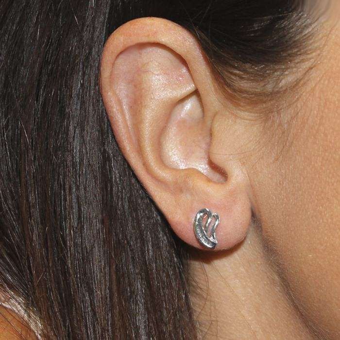 PENDIENTES EN ORO BLANCO Y DIAMANTES