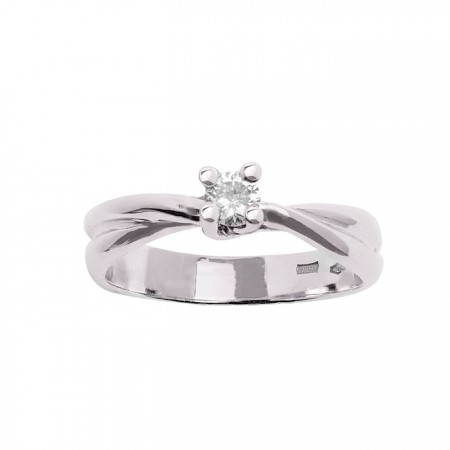 ANILLO EN ORO BLANCO Y DIAMANTE TIPO SOLITARIO