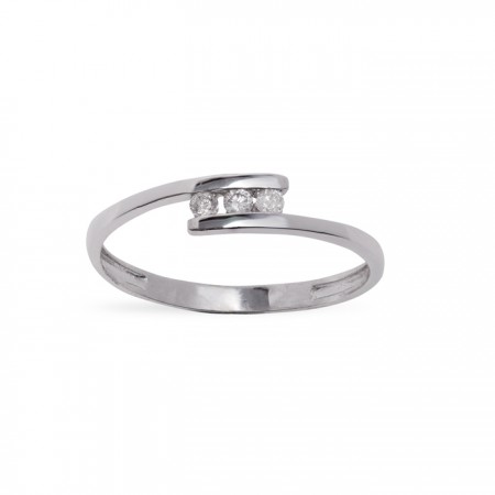 ANILLO EN ORO BLANCO Y DIAMANTES