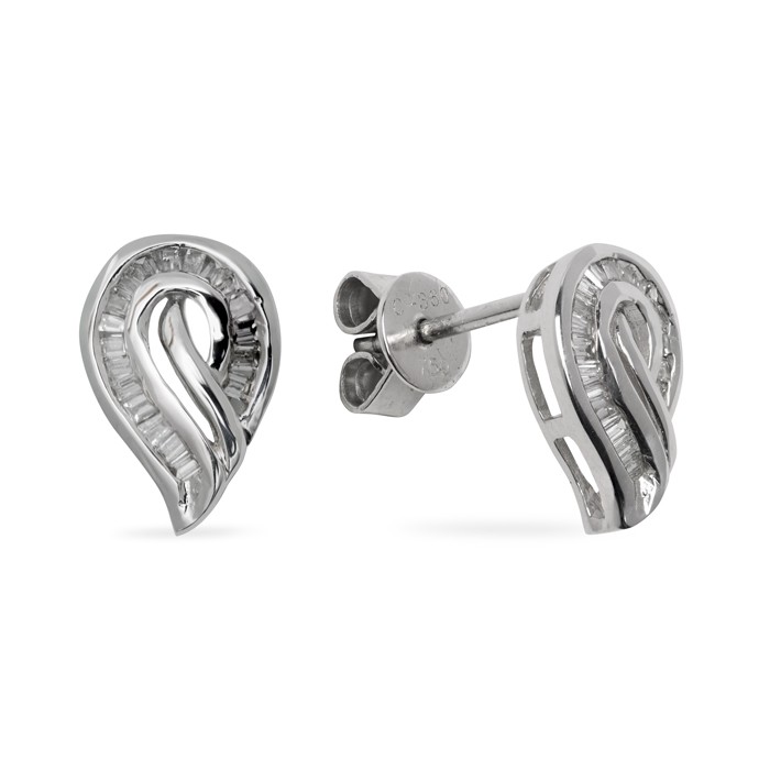 PENDIENTES EN ORO BLANCO CON DIAMANTES