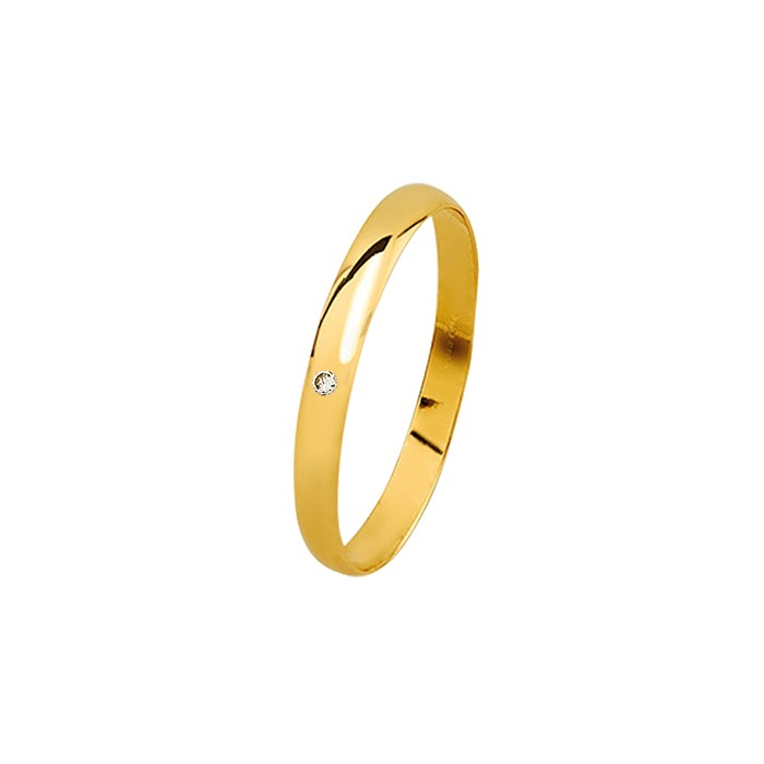 ALIANZA CON DIAMANTE EN ORO