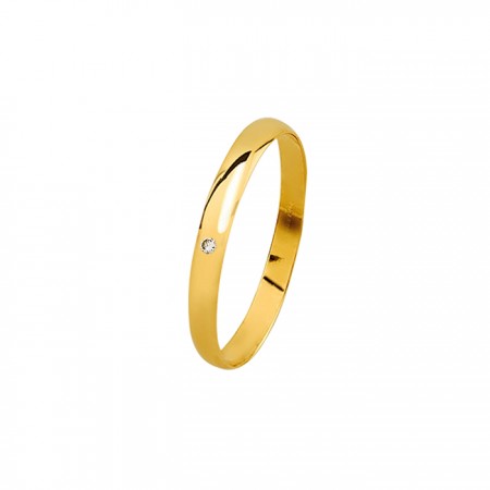 ALIANZA CON DIAMANTE EN ORO ALIANZA CON DIAMANTE EN ORO