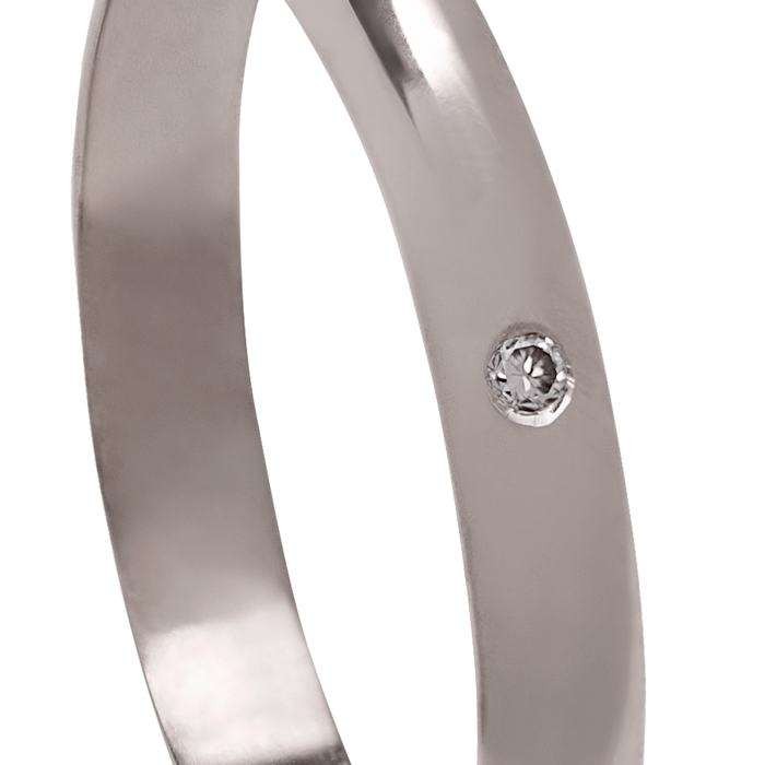 ALIANZA CON DIAMANTE EN ORO BLANCO